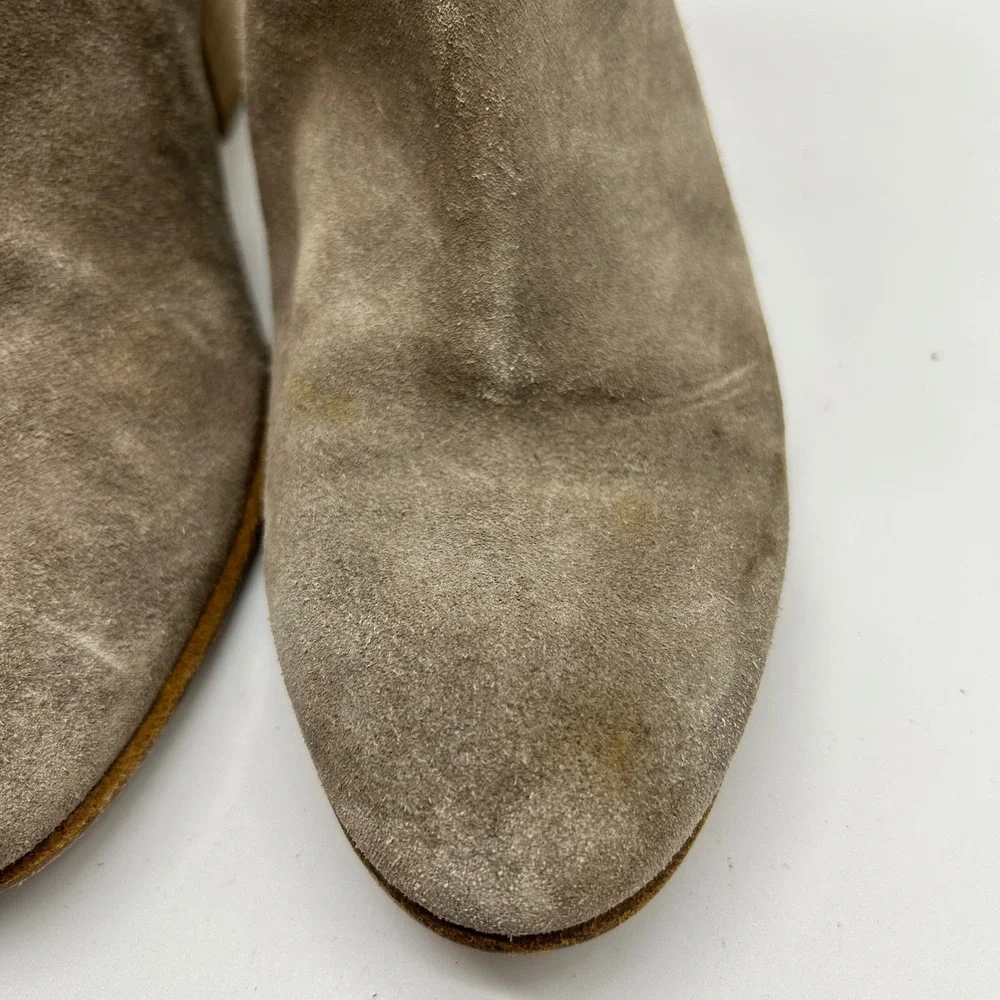 Vince Hallie Taupe Suede Chelsea Ankle Boots Made in‎ Italy Women's 8M